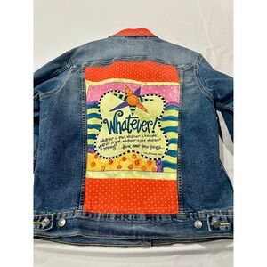 Upcycled Levis Jean Jacket - with Bible verse